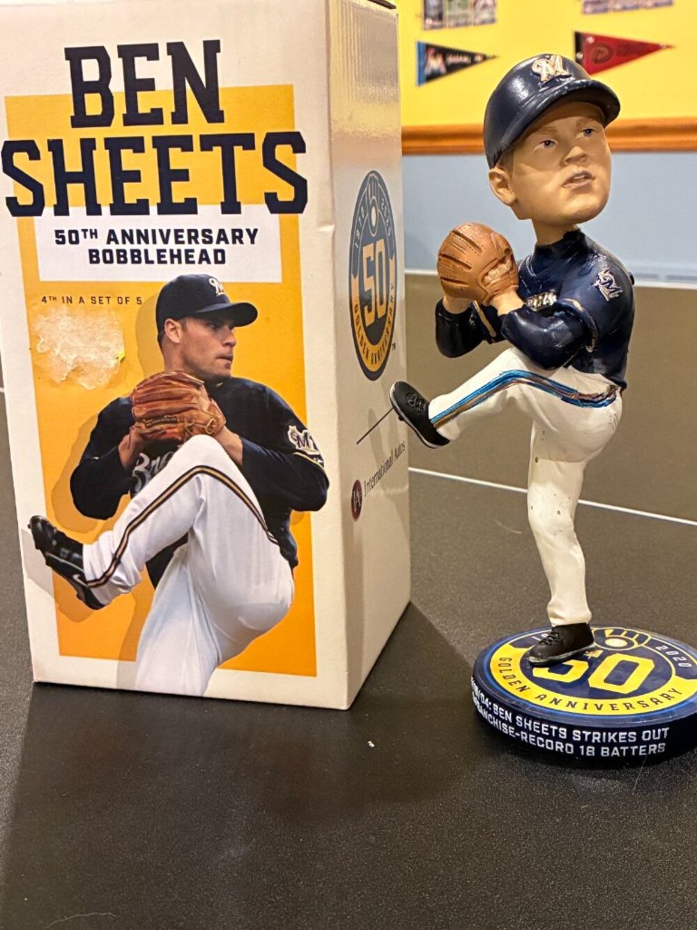 Ben Sheets Milwaukee Brewer 50th Anniversary Bobble Head
